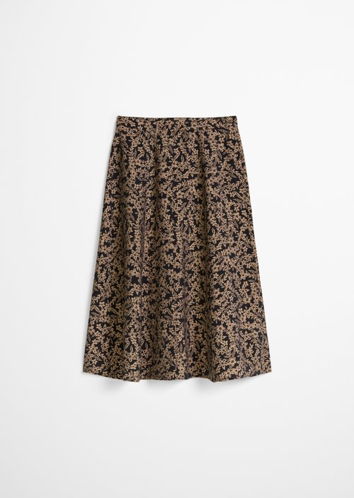 Regular crinkle print skirt — Dark Blue