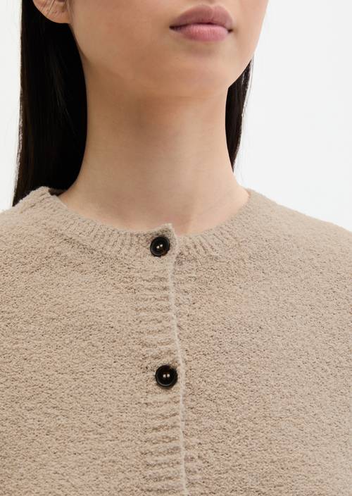 Cardigan regular Linen Beige in Detailansicht
