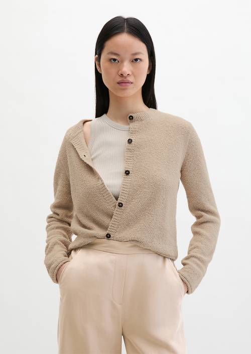 Cardigan regular Linen Beige in Frontalansicht