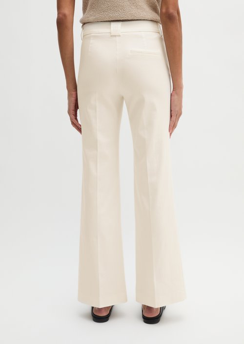 Trousers model Marthe flared — White Cotton