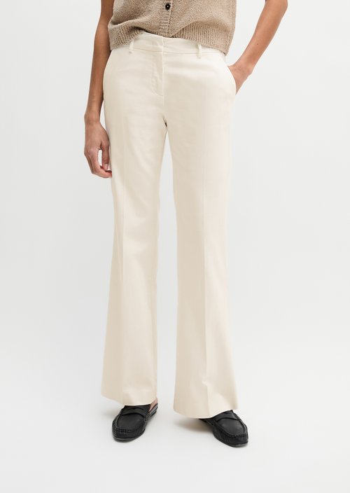 Trousers model Marthe flared — White Cotton