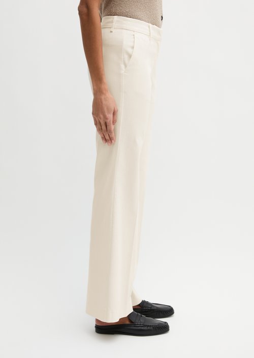 Trousers model Marthe flared — White Cotton