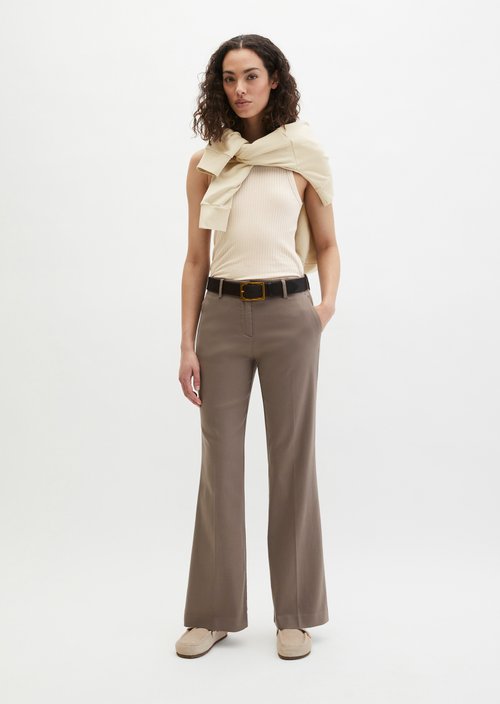 Trousers model Marthe flared — Chalky Brown