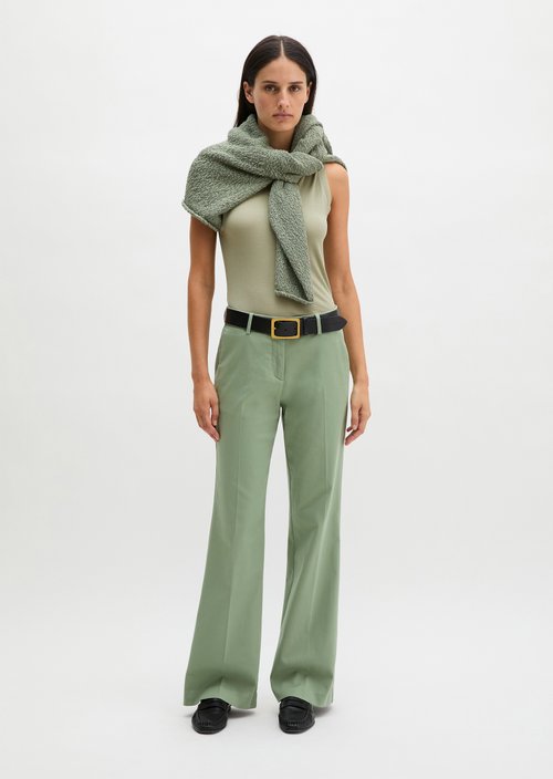 Trousers model Marthe flared — Fresh Sage
