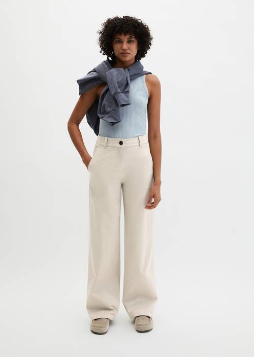 Pantalon droit Linen Beige en vue de face