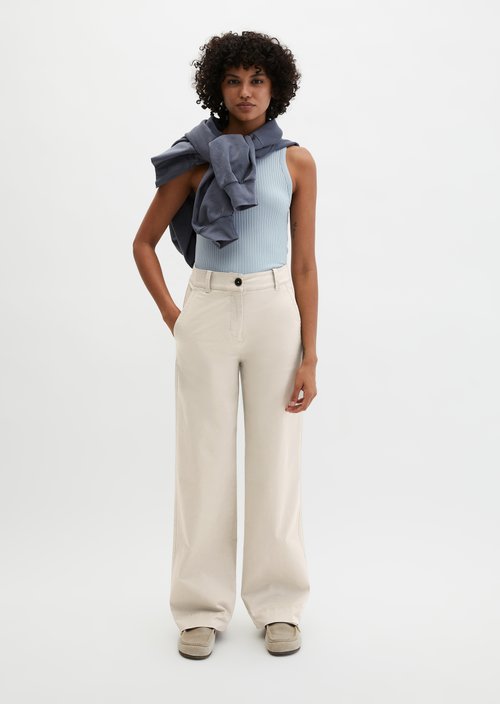 Straight leg pants — Linen Beige