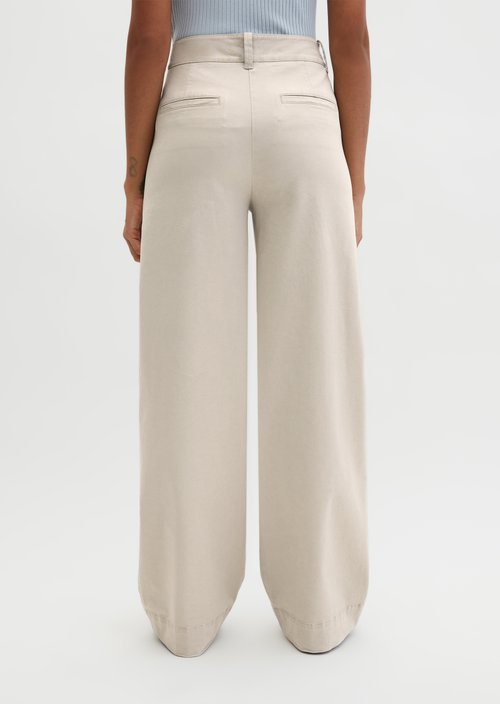 Straight leg pants — Linen Beige
