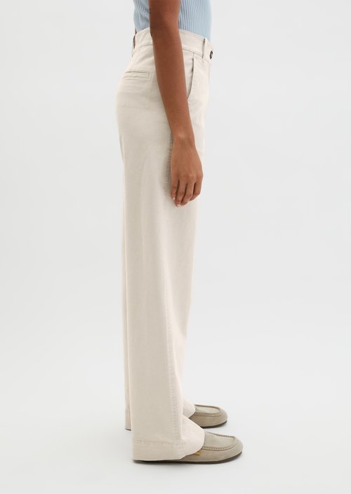 Straight leg pants — Linen Beige
