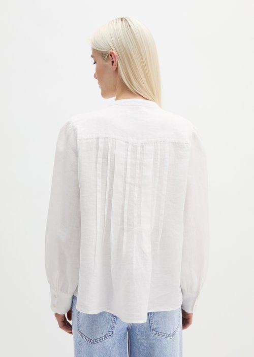 Linen blouse A-shape — White