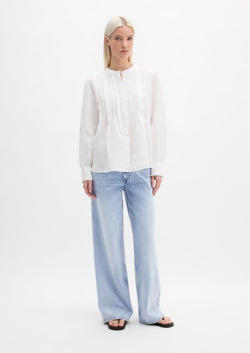 Linen blouse A-shape — White