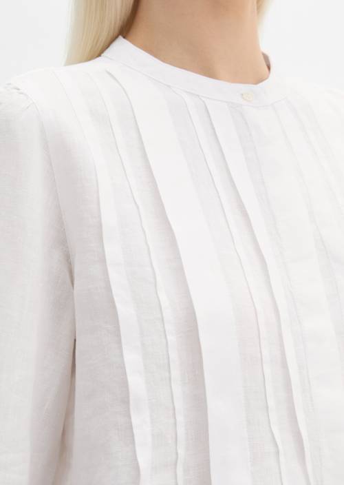 Lniana bluzka w kształcie litery A White w widoku szczegółowym