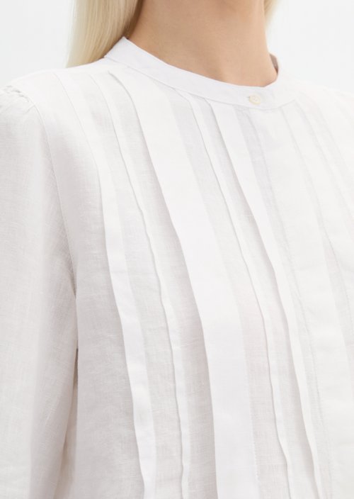 Linen blouse A-shape — White