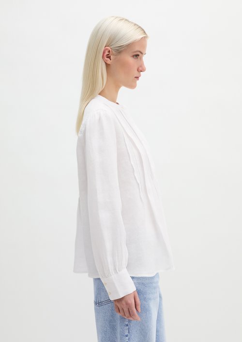 Linen blouse A-shape — White