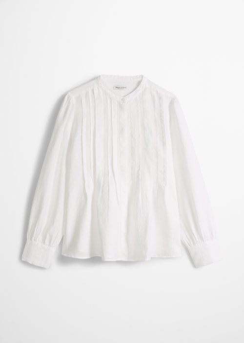Linen blouse A-shape — White