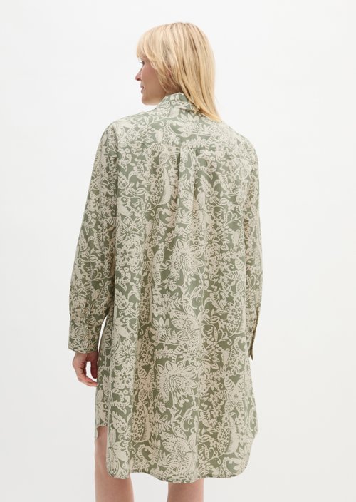 Relaxed shirt dress — Light Green