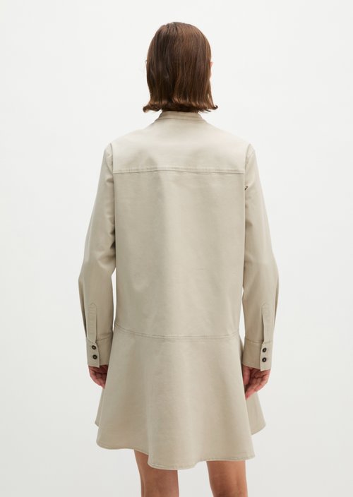 Relaxed short dress — Linen Beige
