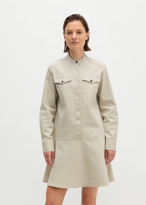 Relaxed short dress — Linen Beige