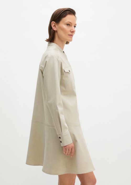 Relaxed short dress — Linen Beige