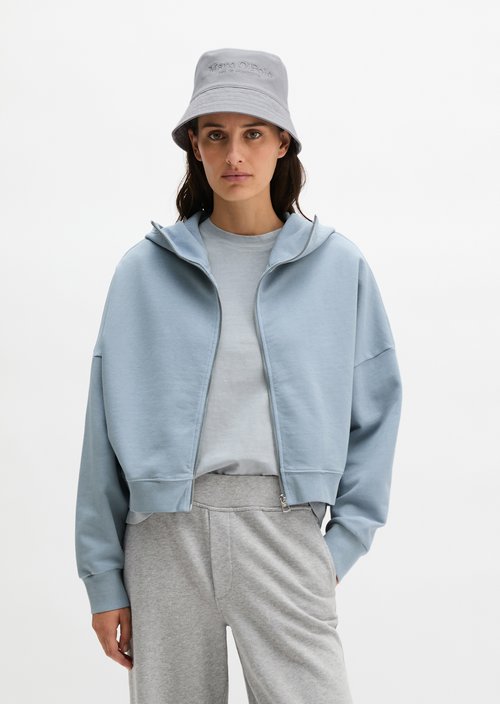 Logo hoodie sweat jacket relaxed — Grey Horizon