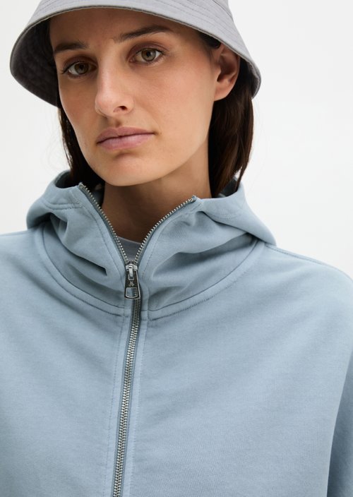 Logo hoodie sweat jacket relaxed — Grey Horizon