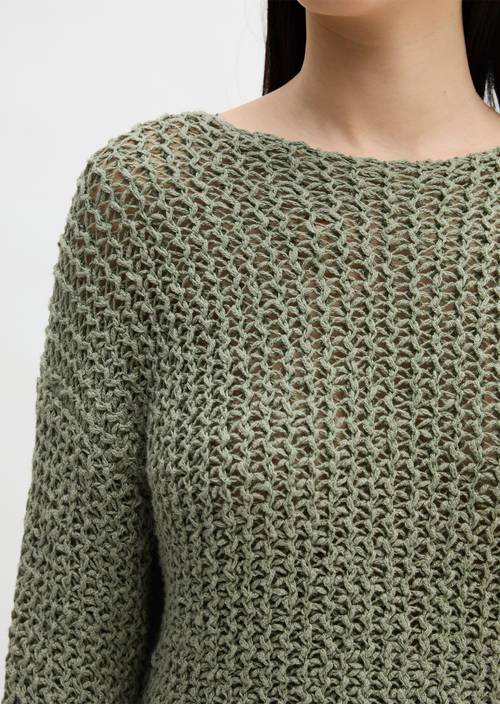 Pullover loose cropped Fresh Sage in Detailansicht
