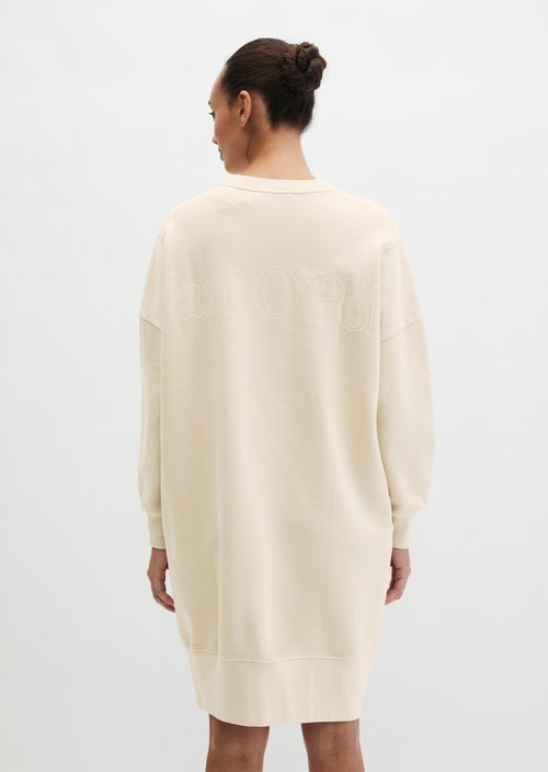 Logo sweat dress straight — Linen Beige