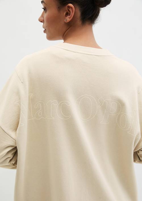 Logo-Sweatkleid straight Linen Beige in Detailansicht