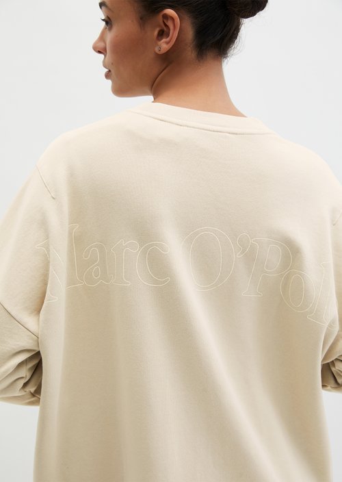 Logo sweat dress straight — Linen Beige