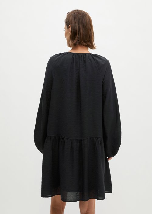 A-shape crinkle dress — Deep Night Blue