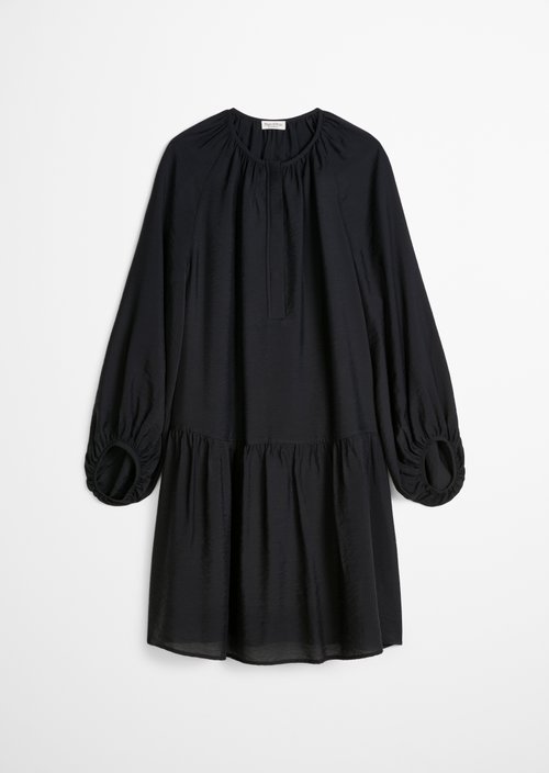 A-shape crinkle dress — Deep Night Blue