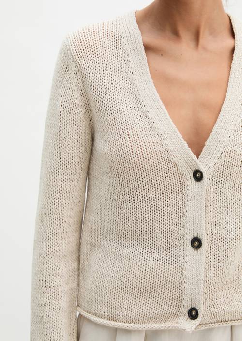 Cardigan slim Grey Silk in vista dettagliata