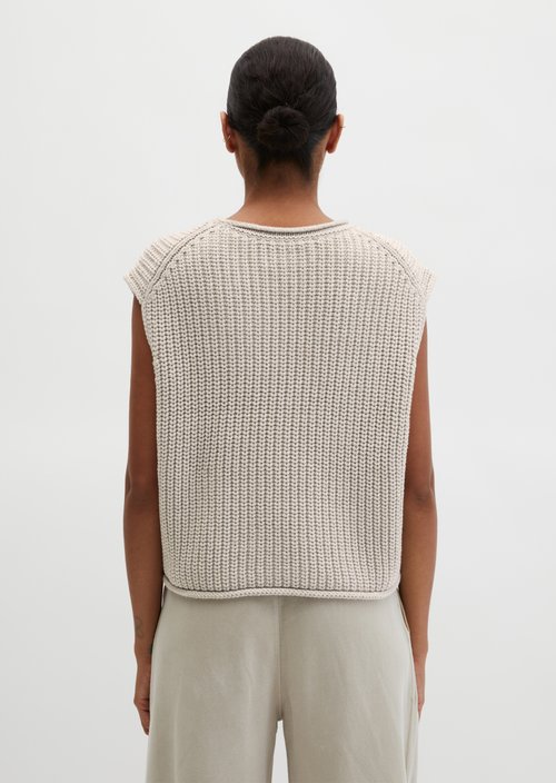 Sleeveless sweater loose — Linen Beige