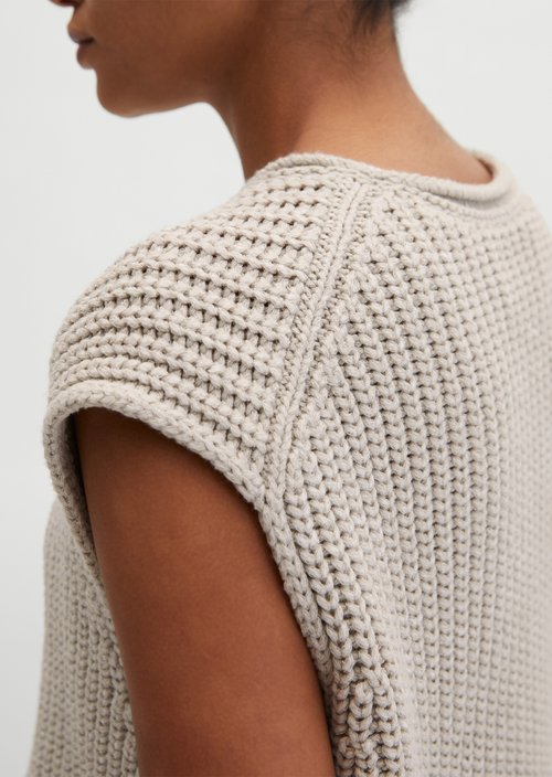 Sleeveless sweater loose — Linen Beige