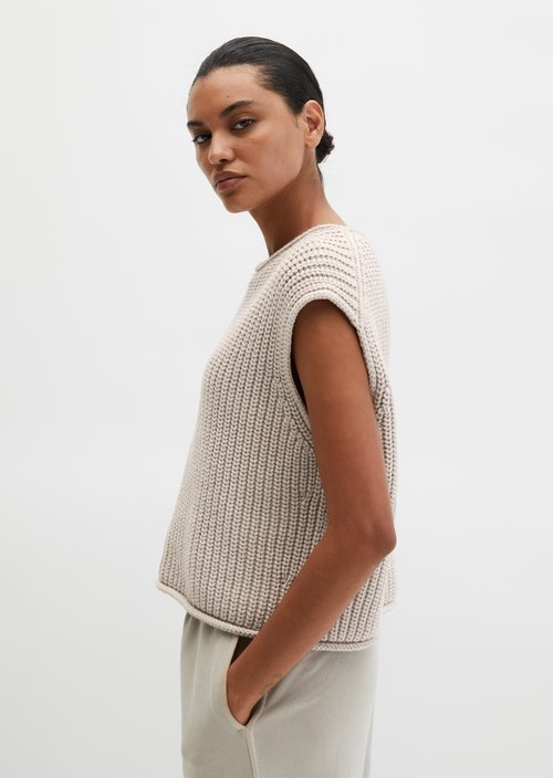 Sleeveless sweater loose — Linen Beige