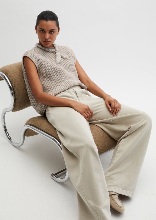 Sleeveless sweater loose — Linen Beige