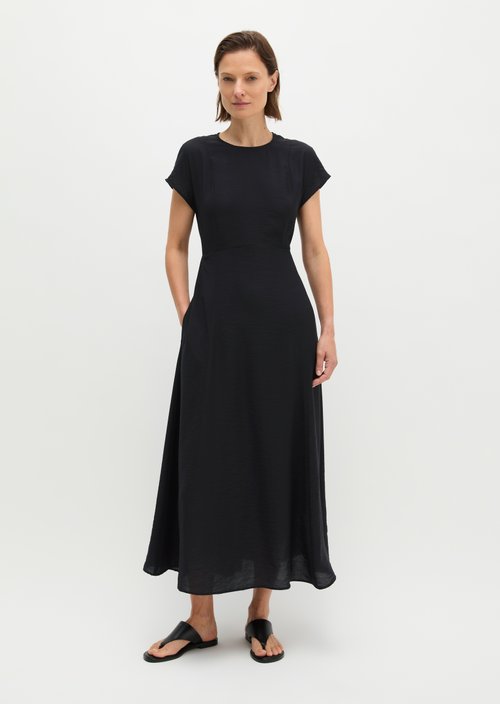 Crinkle dress regular — Deep Night Blue
