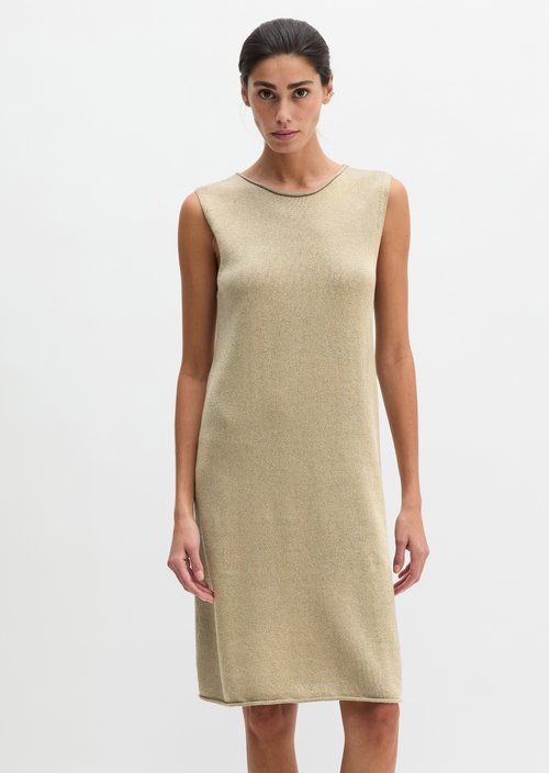 Sleeveless knitted dress shaped — Earthy Taupe