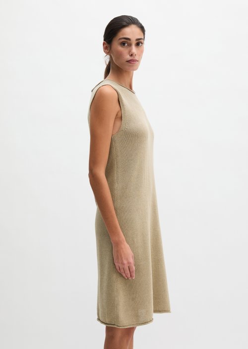 Sleeveless knitted dress shaped — Earthy Taupe