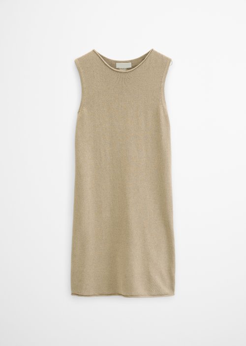 Sleeveless knitted dress shaped — Earthy Taupe