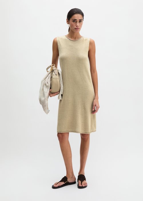 Sleeveless knitted dress shaped — Earthy Taupe