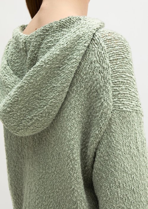 Loose cropped knitted hoodie — Fresh Sage