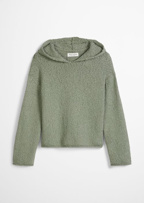 Loose cropped knitted hoodie — Fresh Sage