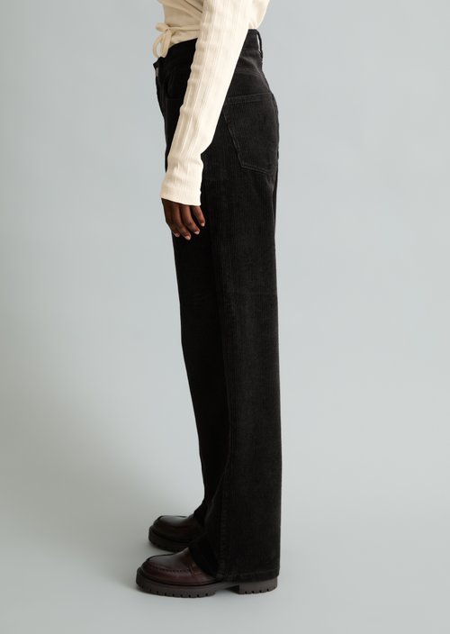 Tomma Wide Cord Pants — Black