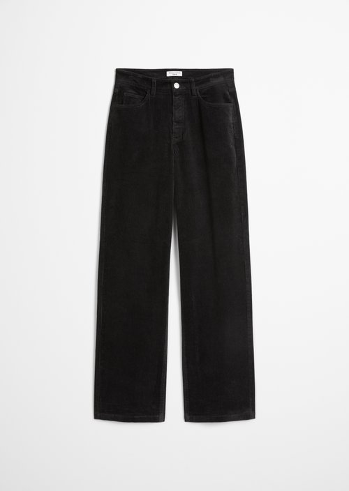 Tomma Wide Cord Pants — Black