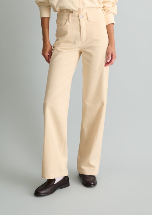 Tomma Wide Cord Pants — White Blush