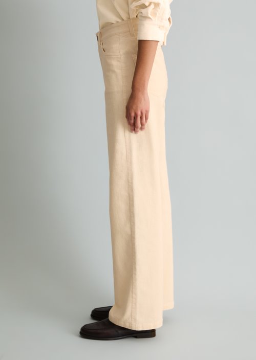 Tomma Wide Cord Pants — White Blush