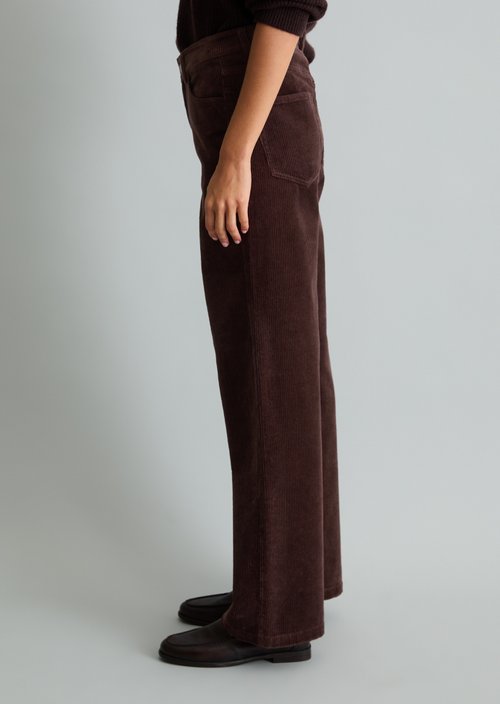 Tomma Wide Cord Pants — Espresso Brown