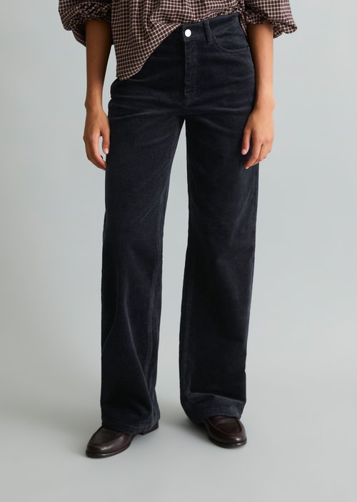 Tomma Wide Cord Pants — Blue Depths