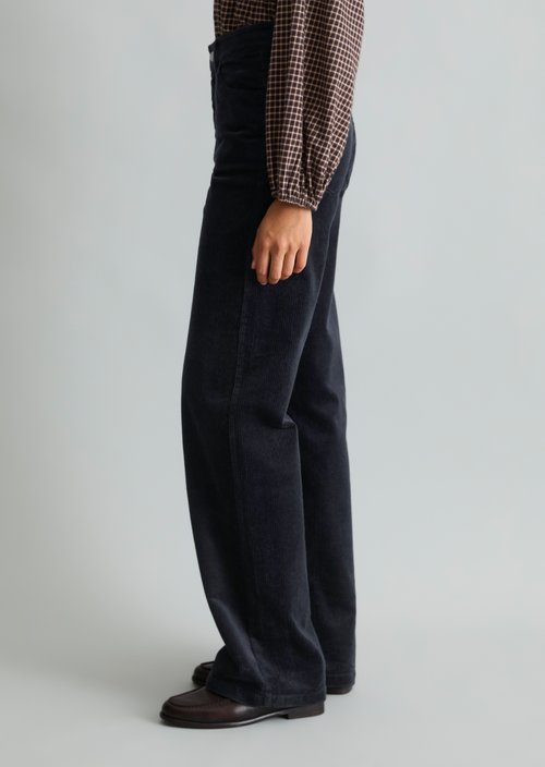 Tomma Wide Cord Pants — Blue Depths