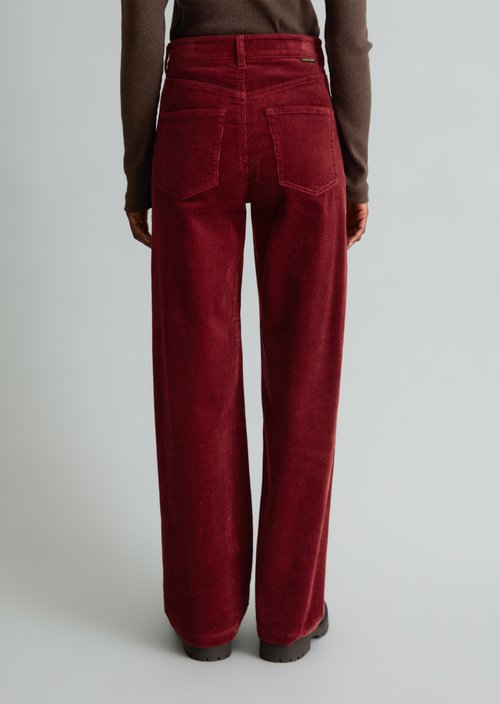 Tomma Wide Cord Pants — Deep Burgundy